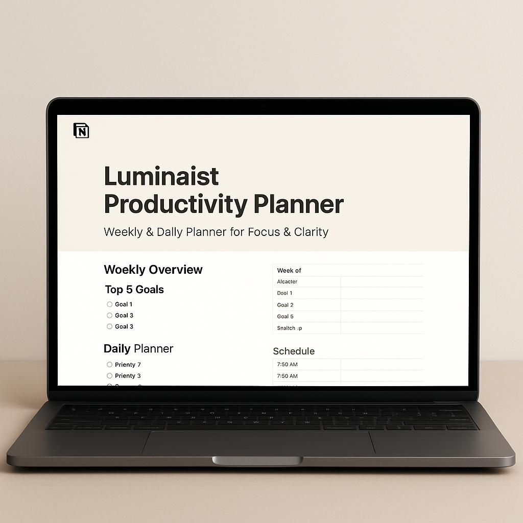 LuminAIst Productivity Planner – Digitales Notion Template
