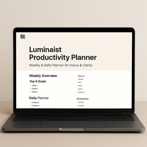 LuminAIst Productivity Planner – Digitales Notion Template